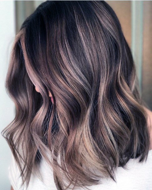 Brown And Gold Shaded Balayage Hair Style