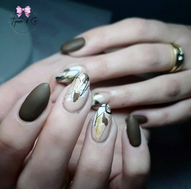 Brown Dress Nails Feminine Ideas