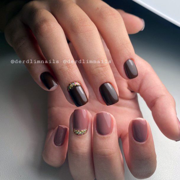 Brown Dress Womens Nail Ideas