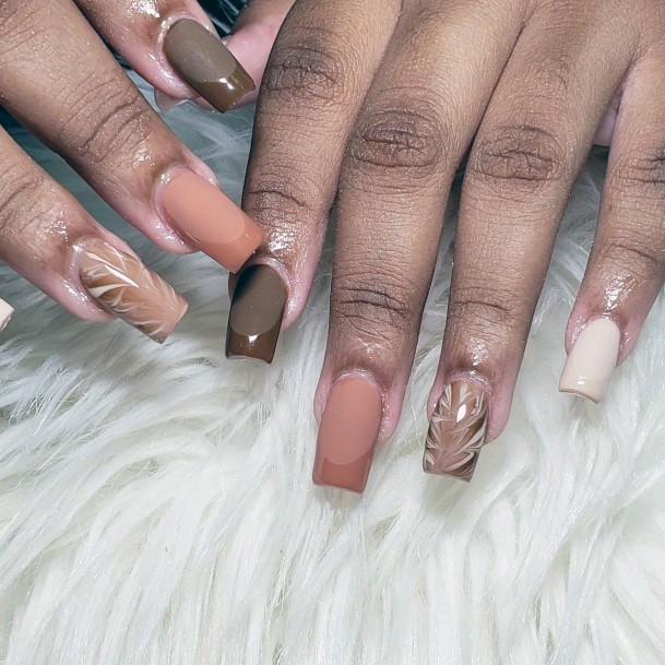 Brown Dress Womens Nails