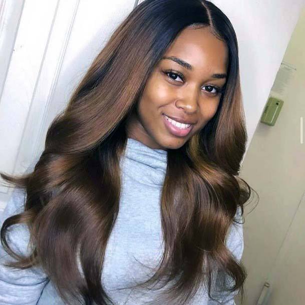 Brown Dyed Hair For Black Women In Spring With Barrel Curls