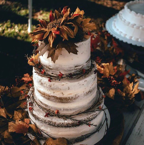 Brown Fall Wedding Cake Women