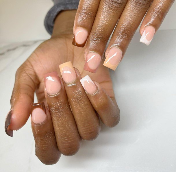 Brown French Tip Nail Design Inspiration For Women