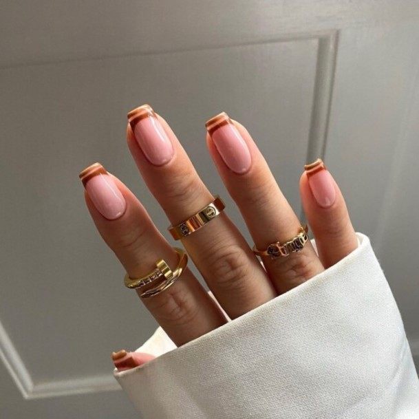 Brown French Tip Womens Nail Designs