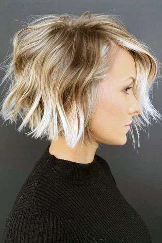 Brown Hair Short Bob Asymmetrical Hairstyle Ideas For Women