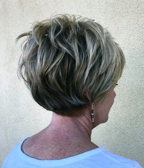 Brown Highlighted Blonde Layered Pixie Hairstyles For Women Over 60