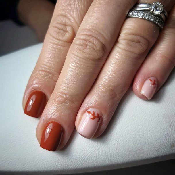 Brown Square Nails Art For Women