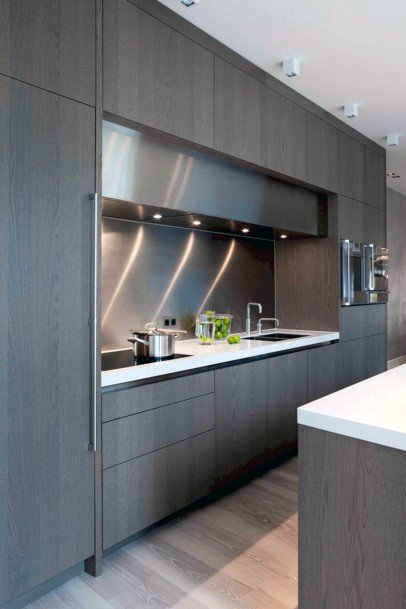 Brown Wood Cabinets Modern Kitchen Ideas