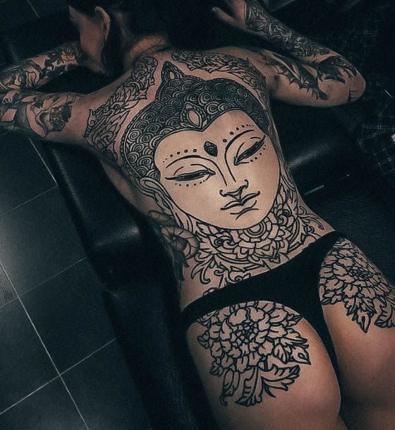 Buddha Womens Tattoo Ideas Full Body