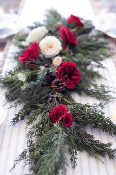 Budding Roses And Green Leaves Decoration Christmas Wedding Flowers