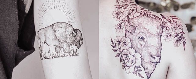 Top 100 Best Buffalo Tattoos For Women - Bison Design Ideas