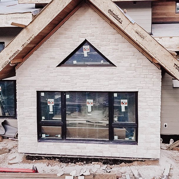 Build A New Home Cement Stone Front Windows