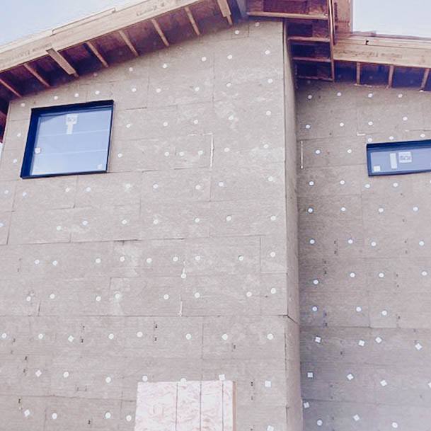 Building A New Custom Home Exterior Insulation Install Rockwool Mineral Wool