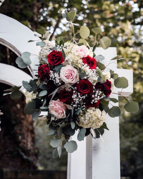 Bunch Of Roses Burgundy Peach Wedding Decorations