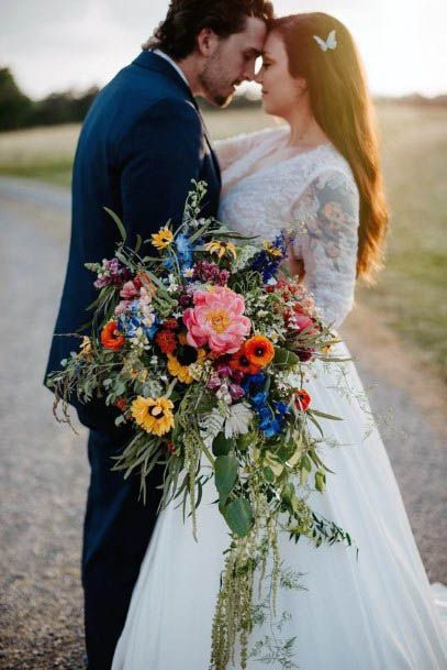 Bunch Of Spring Wedding Flowers