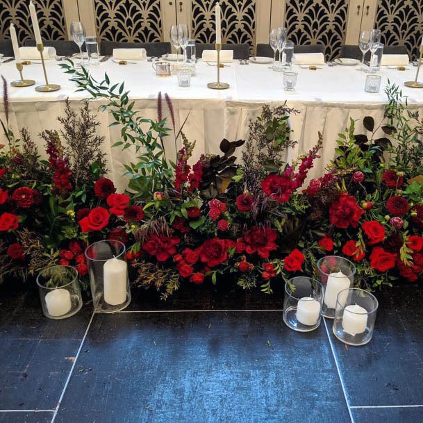 Bunches Of Red Roses Wedding Flowers