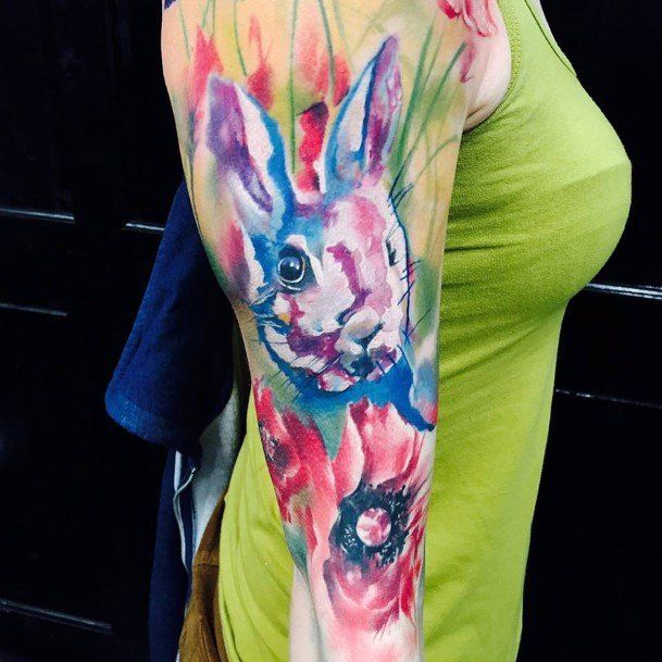 Bunny Rabbit Tattoo Designs For Girls