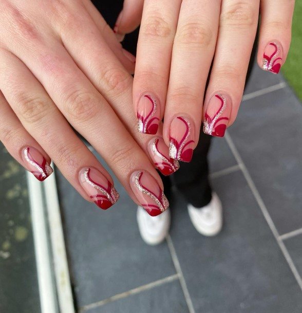 Burgundy Female Nail Designs