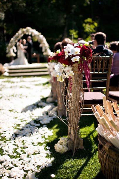 Burgundy Flower Stand Summer Color Wedding Decorations