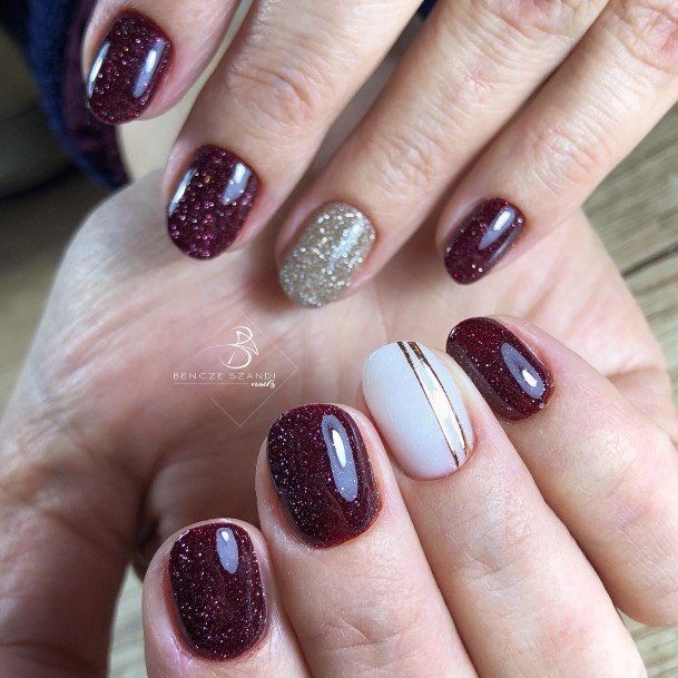 Burgundy Girls Nail Ideas