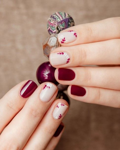 Burgundy Nails For Girls