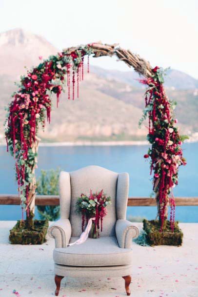 Burgundy Rose Arch Wedding Decorations