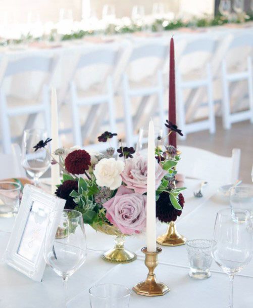 Burgundy Rose Bunch Wedding Decor