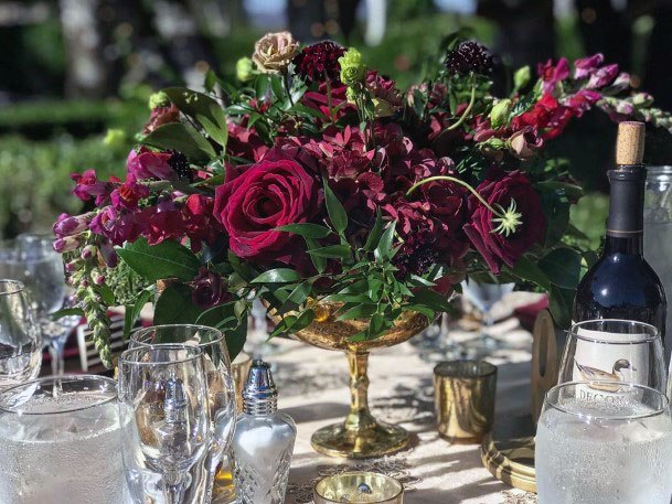 Burgundy Roses Wedding Decorations