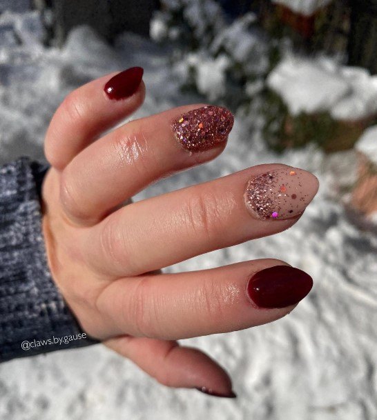 Burgundy Womens Feminine Burgundy Nails