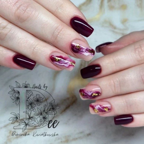 Burgundy Womens Nail Designs