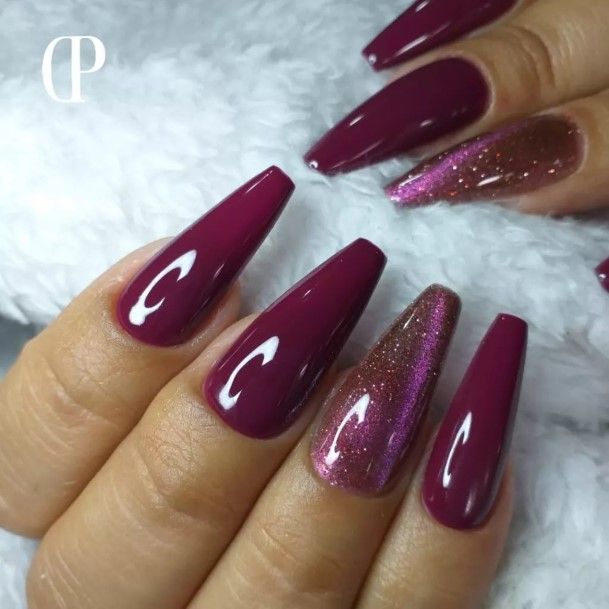 Burgundy Womens Nail Ideas