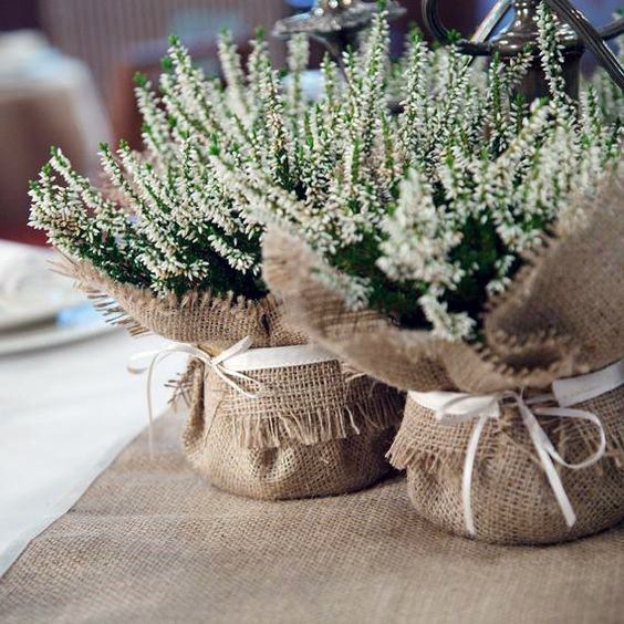 Burlap Floral Pouch Cover Wedding Decor