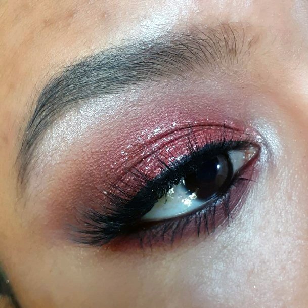 Burnt Coral Red And Brown Eyeshadow Women