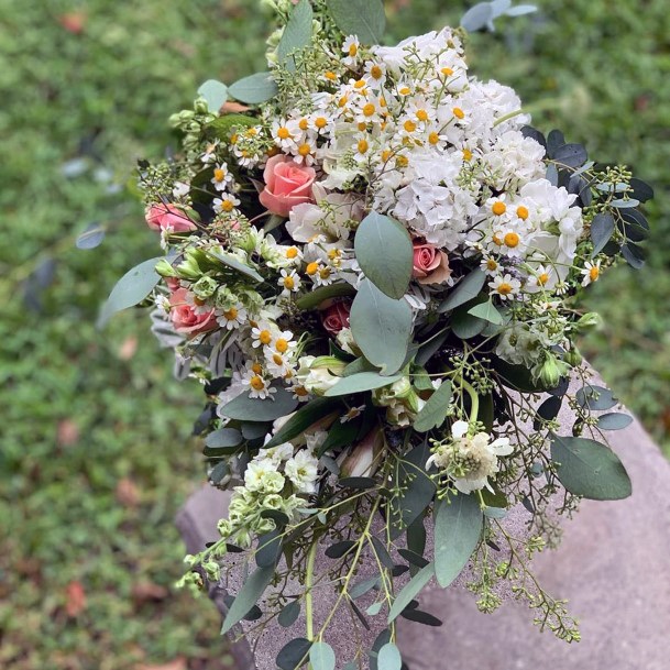 Bushy Green June Wedding Flowers