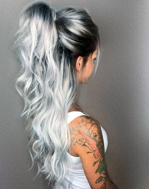 Business In The Front Party In The Back Womens Grey Hairstyle