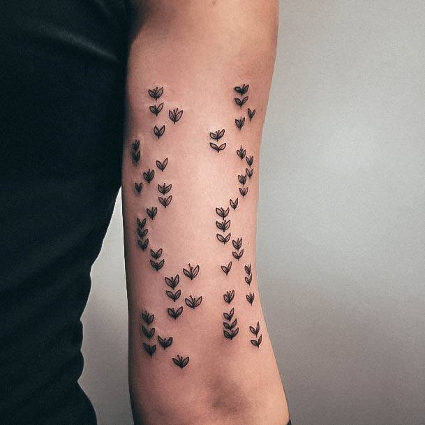 Butterfly Bicep Minimal Dna Tattoo For Women