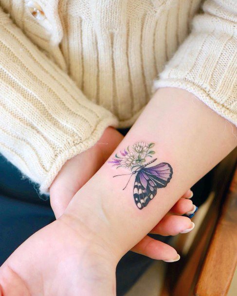 Butterfly Flower Girls Tattoo Ideas