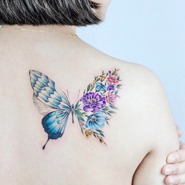 Butterfly Flower Tattoo Design Inspiration For Women