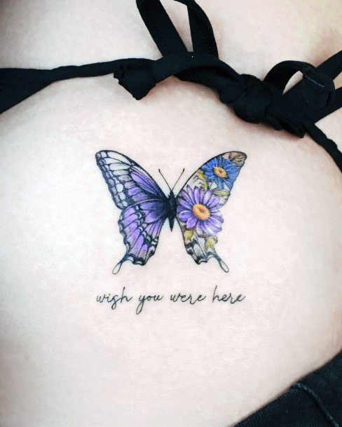 Butterfly Flower Tattoos Feminine Ideas