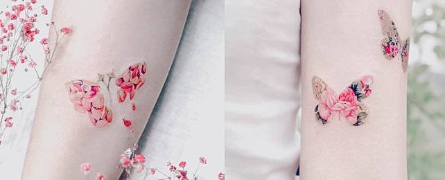 Top 100 Best Butterfly Flower Tattoos For Women – Floral Design Ideas