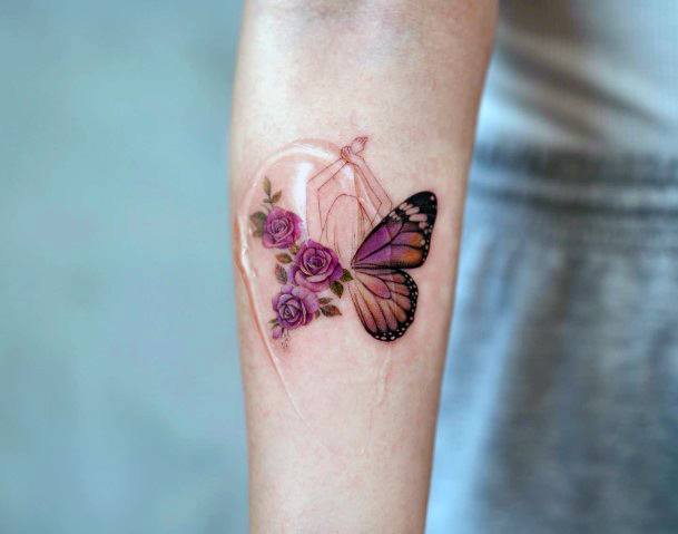 Butterfly Flower Womens Feminine Butterfly Flower Tattoos