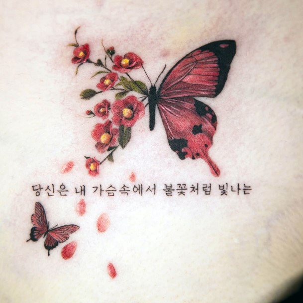 Butterfly Floweric Womens Butterfly Flower Tattoo Designs