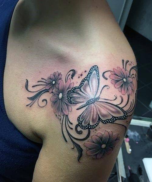 Butterfly Shoulder Tattoo