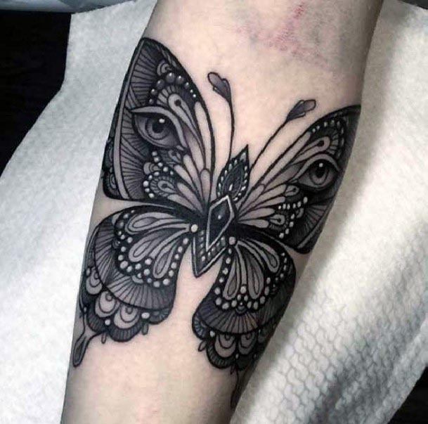 Butterfly Wings Eye Tattoo For Women