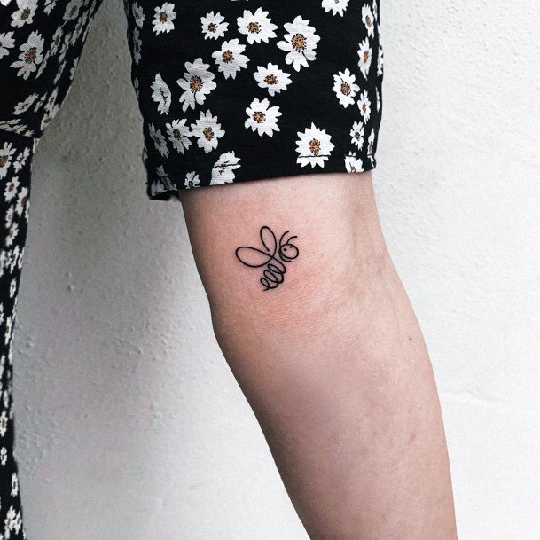 Buzzing Small Bee Tattoo Womens Arms