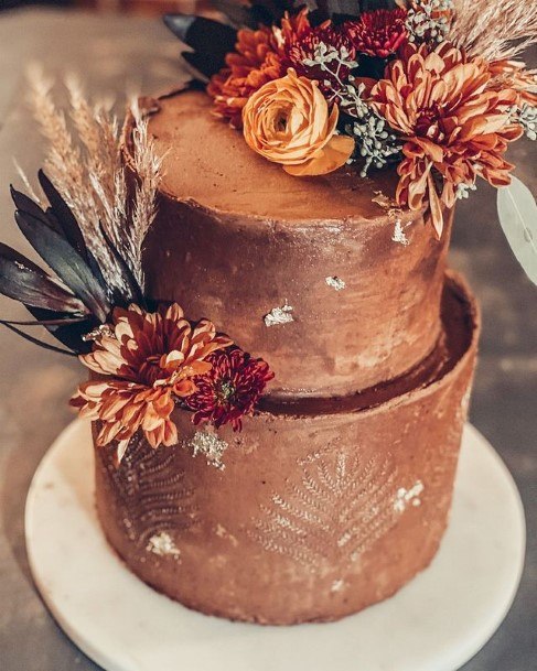 Cacao Brown Chocolate Wedding Cake