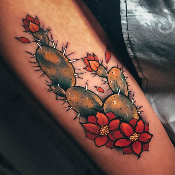 Cactus Tattoo Design Inspiration For Women