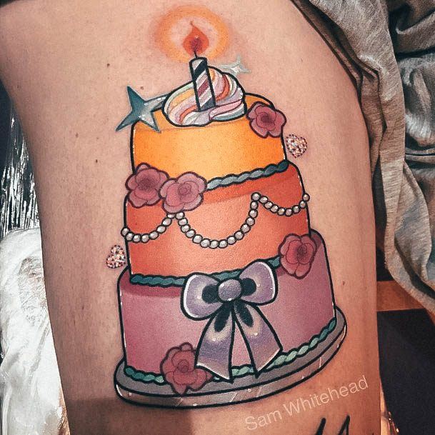 Cake Female Tattoo Designs