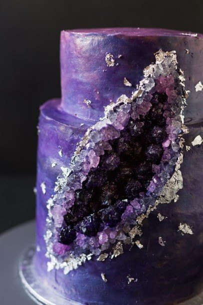 Cake Slice Amethyst Crystal Purple Wedding