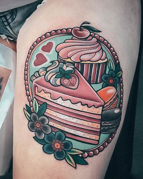 Cake Tattoo For Ladies